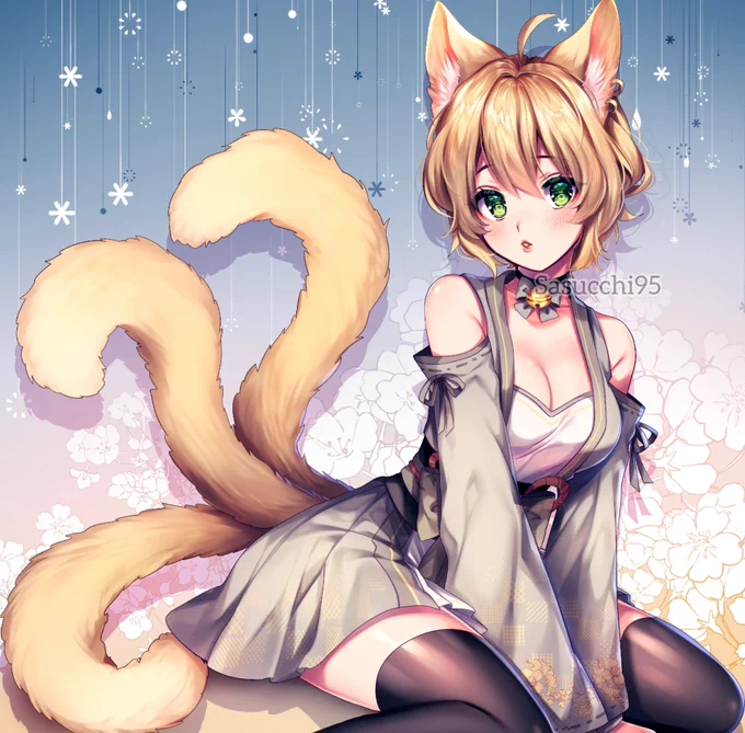 Something i did while ago of my cat oc youko ^__^! 