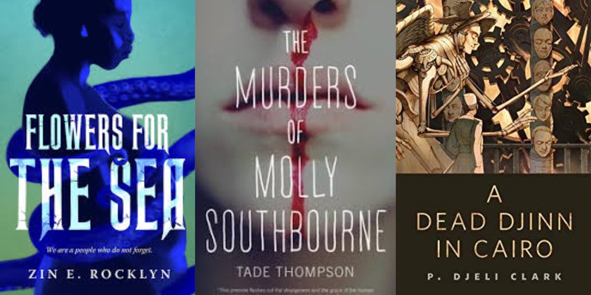 ALadyMage's tweet photo. I have read these astonishing novellas over the past few days and I am astounded. 📚💜📚💜
#TadeThompson #ZinERocklyn and @pdjeliclark please read and support all of their work. My dark fantasy/horror heart is very happy. https://t.co/r61W4tW0jg