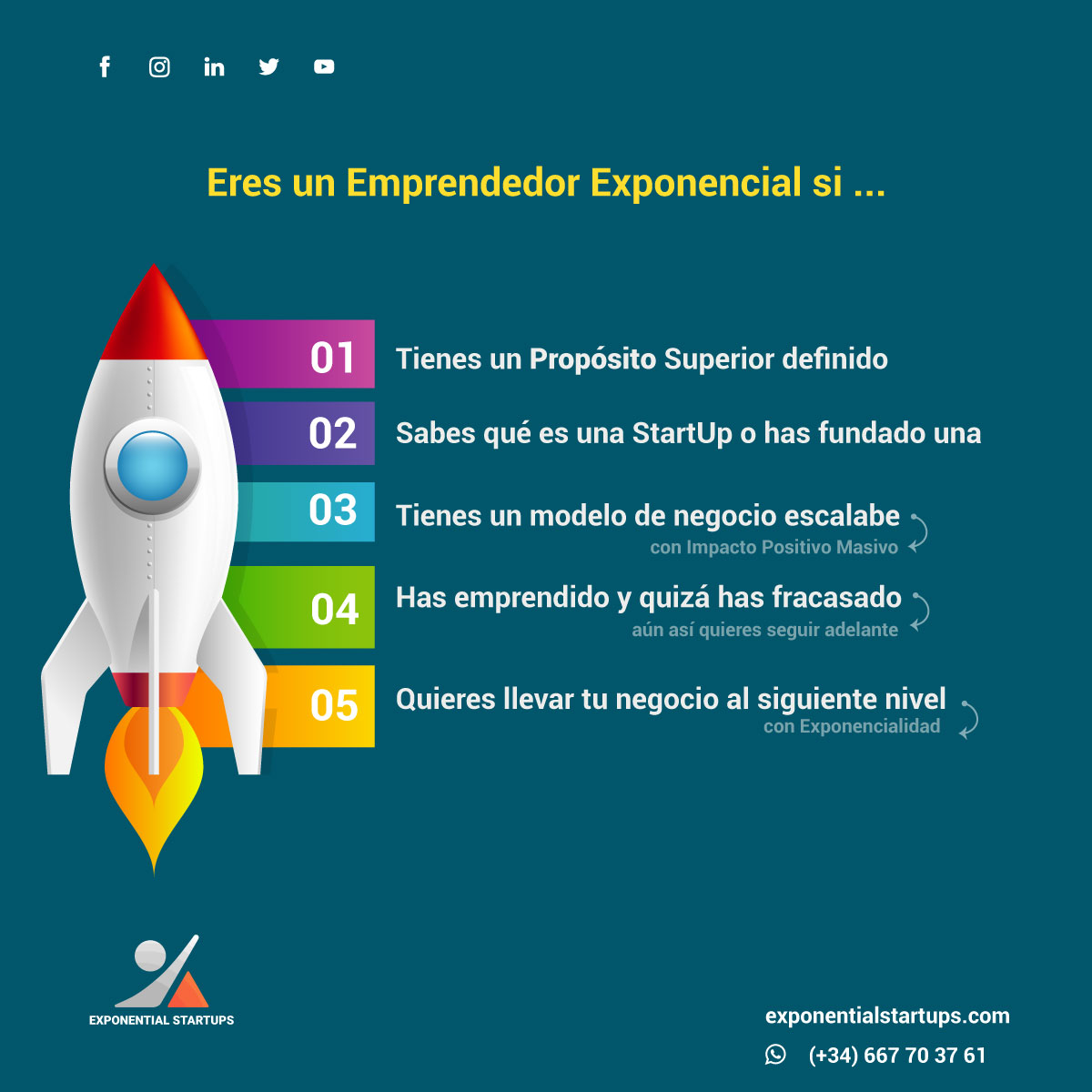 Queremos saber si eres un #EmprendedorExponencial 🤩💯🔝 y haces parte de las personas con #MentalidadExponencial que quieren un mundo mejor con #ExponentialStartUps 🚀🎯.

Pon en comentarios si te consideras #ExponentialEntrepreneur o etiqueta a alguien que lo sea.