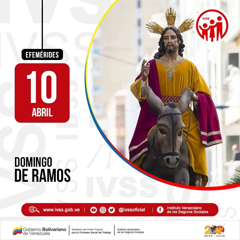 ivssoficial's tweet photo. #Efemérides 🗓️ | El Domingo de Ramos es una celebración religiosa en la que la mayoría de las confesiones del cristianismo conmemora la entrada de Jesucristo en Jerusalén, dando inicio a la Semana Santa.

@MagaGutierrezV @NicolasMaduro https://t.co/kMDl6gBaLp