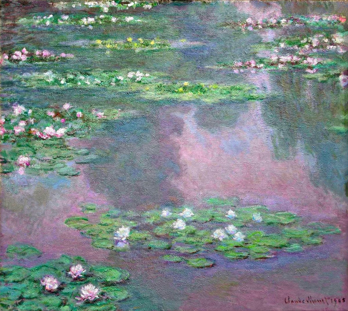 artistmonet's tweet photo. Water Lilies, 1905 #monet #impressionism https://t.co/k9A7jHbUVw