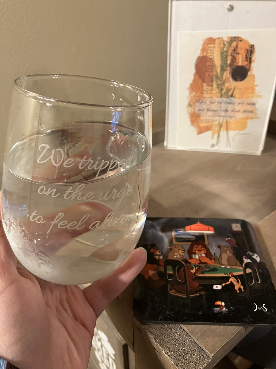 Yesterday was the 25th Anniversary of @ThirdEyeBlind’s first album, and it felt right to pull out my favorite wine glass (thank you @TheColDoll!) tonight. #NameThatTune 🎶