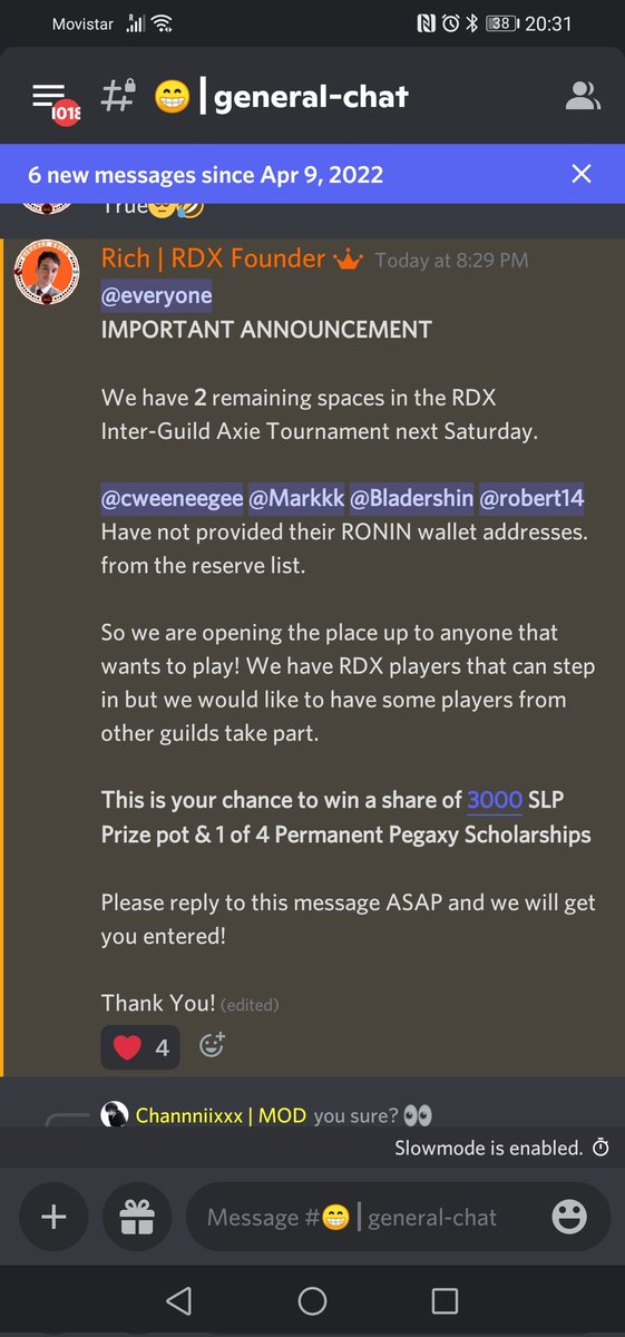 Dani__Jade__'s tweet photo. ๐FINAL CALL๐ Due to 2nparticipants not providing their Ronin by the deadline, we still have 2 spaces for our #Axie tournament next weekend. We have 2 RDX scholars on standby but would love to mix it up with other Guilds. Please comment if interested. #AxieInfinity https://t.co/YmQOPfdzdh
