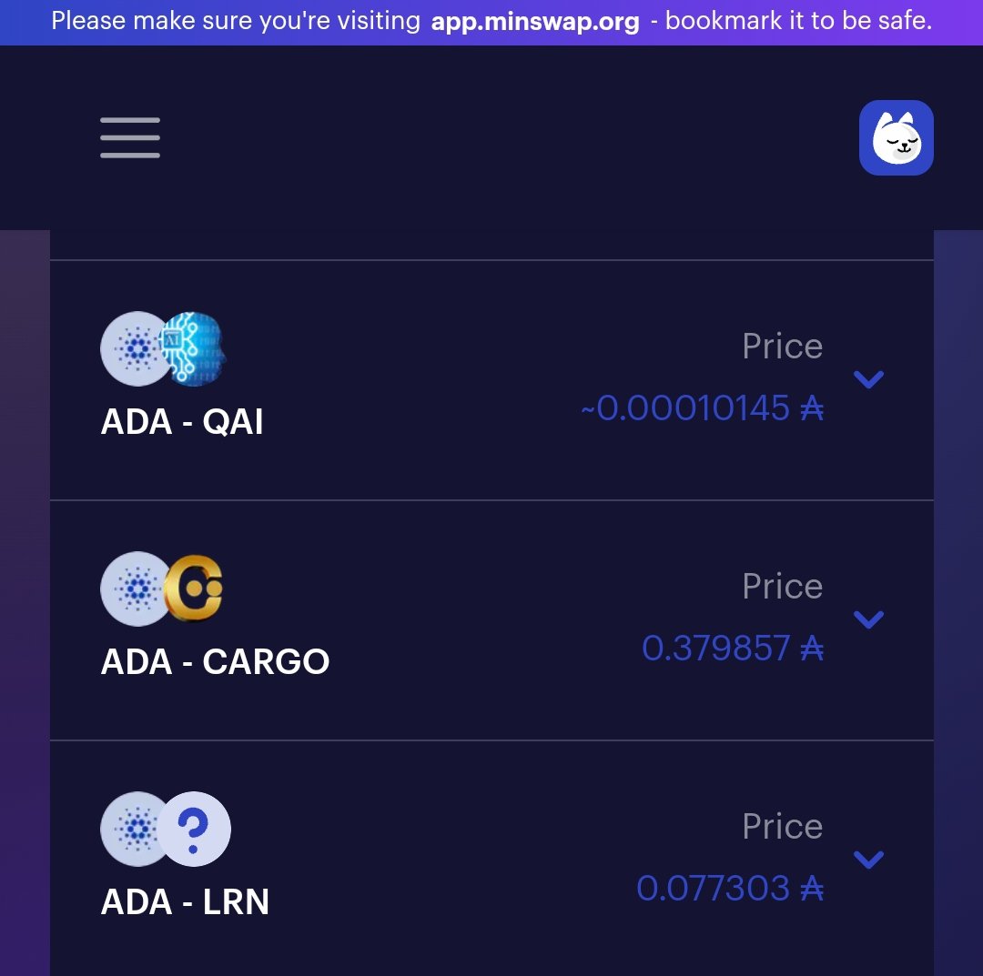 It's good to see our token on the homepage of <a href="/MinswapDEX/">Minswap Labs</a>
app.minswap.org/swap?currencyS…