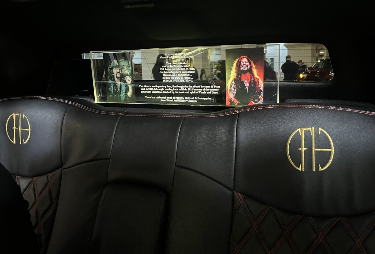 Giovanni6969's tweet photo. @josemangin so awesome to meet you finally Jose and to see my name in the @VinDimeLimo with all the other @Pantera fans who helped contribute to its restoration. Thank you for inviting me in and letting us hangout. Hope to see you soon brother!!! https://t.co/Pc4TXmWliG