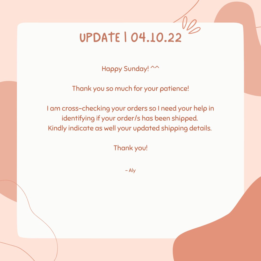 blmerchph_'s tweet photo. Happy Sunday! ^^

Kindly fill out this form if you still have items that are pending for shipment only for cross-checking. 

Form: https://t.co/PNq0nJl8vR

- Aly

#blmph_update #blmerchph_update https://t.co/JjzKY2Y43r