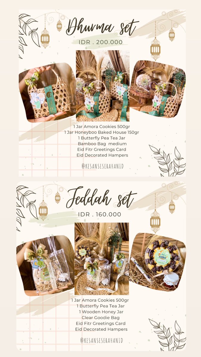 Yang mau kirim2 hampers untuk keluarga, saudara, sahabat, rekan kerja, klien, dll yuk ceki2 hampers set dari @kesanseserahanid berikut ini!

Cantik2 lho, pemesanan sudah dibuka dan bisa langsung dm ya ☺️

Thank you