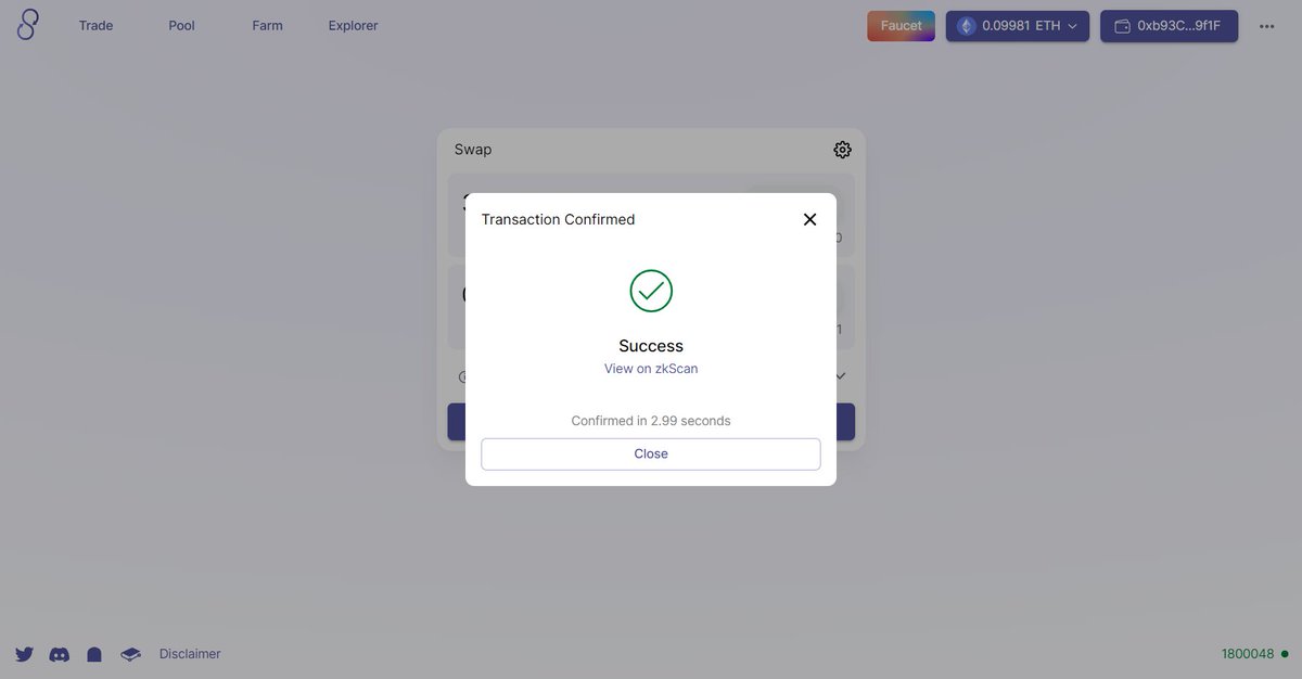 QONICFaLLy's tweet photo. SyncSwap on testnet feels good

@syncswap

discord: https://t.co/oZWYxcHnU9

More info: https://t.co/NseABphOWT

#L222 #zkSync #Layer2 #ZKRollup #testnet #Ethereum 🏷️ https://t.co/as5Kf0xAfM