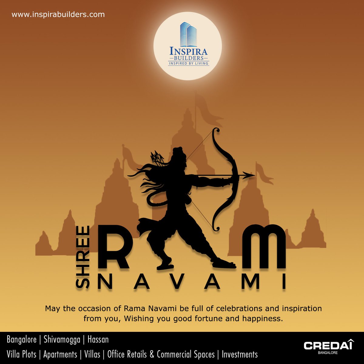 inspirabuilders's tweet photo. SHREE RAM NAVAMI
May the occasion of Ram Navami be full of celebrations and inspiration from you, wishing you good fortune  and happiness.

#RamNavami #Ram #JaiShreeRam #ayodhya #HappyRamNavami #ramnavmi2022 #festival #celebration #inspirabuilders https://t.co/iEhgZP6QRi