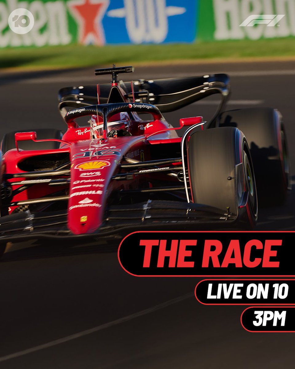 10Motorsport's tweet photo. The wait is over, It's finally race day and its all LIVE on 10. 

#AusGP #F1 #Formula1 https://t.co/CAOtbIjyBw