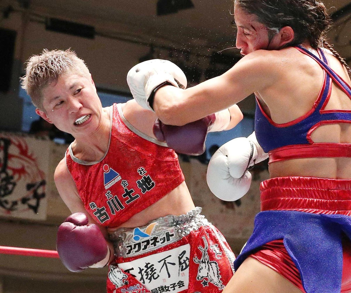 KaylaPantas's tweet photo. Crazy to see a 46-year-old woman boxer tonight on the #Garcia vs #Tagoe fight tonight on #daznboxing 

Her name: Naoka Fujioka https://t.co/DUBTYS3m3C