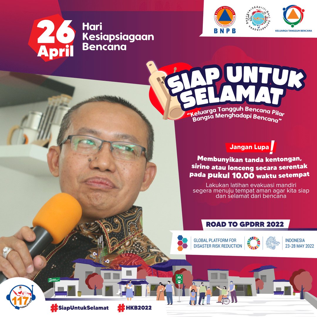 HadiKatno's tweet photo. Siap untuk selamat #KatnoHadi #SenkomMitraPolri #Senkom #SiapUntukSelamat #GiatHKB2022 #HKB2022 #BudayaSadarBencana #HariKesiapsiagaanBencana #RoadToGPDRR2022
@bnpb_indonesia @hkb_26apri https://t.co/35tqQqh7bA