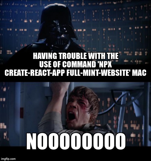 overflow_meme's tweet image. Having trouble with the use of command 'NPX Create-react-app full-mint-website' Mac stackoverflow.com/questions/7181… #visualstudio #nft #webdevelopmentserver