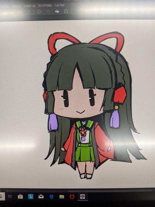 初おいでやすの落書きビッカメ京都たんでありんす(途中でPCが止まったどすえ)シタラちゃん谷間ハスハスハス #ビッカメ娘 #京都たん 