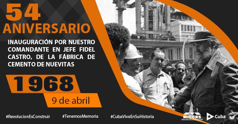 CubaMicons's tweet photo. Conmemoramos un aniversario más de inaugurada la fábrica de Cemento de Nuevitas, por nuestro comandante en jefe Fidel Castro Ruz.
#RevolucionEsConstruir
#TenemosMemoria
#CubaViveEnSuHistoria https://t.co/eLJbArBI1K