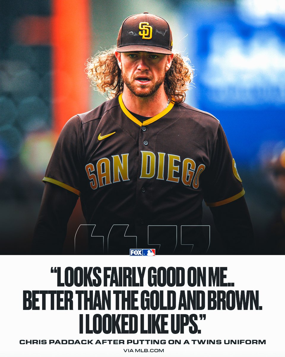 FOX Sports: MLB on X: Chris Paddack was not a fan of the Padres uniforms  🤷‍♂️  / X