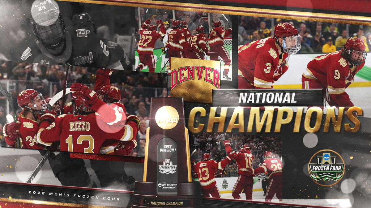 NATIONAL CHAMPIONS 🏆

<a href="/DU_Hockey/">Denver Hockey</a> scores all 5️⃣ of their goals in the third period to bring home the program’s 9️⃣th National Championship title!!!

#MFrozenFour