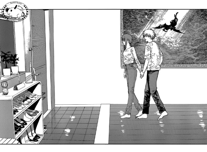 this is my favorite page of chainsaw man by a SIGNIFIGANT margin and while i think you can appreciate the art and framing and maybe even get a feel for the tone you really cant know how INSANE this moment is without context. 