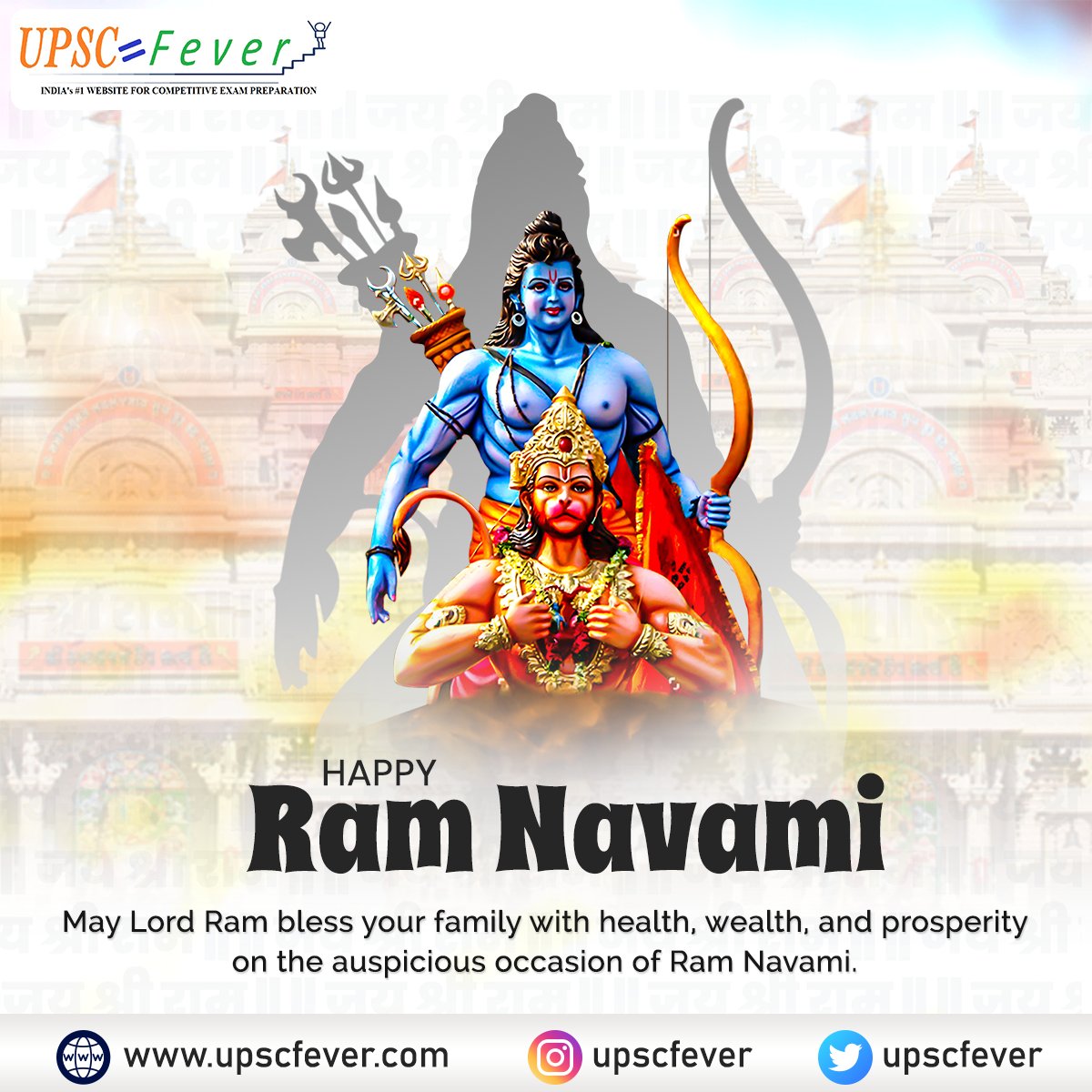 upscfever's tweet photo. May #LordRam bless your family with health, wealth, and prosperity on the auspicious occasion of #RamNavami.
🌐: https://t.co/1XCi1xzdW5
📚 Encyclopedia for all #CompetitiveExams
#UpscFever #happyramnavami #shreeramnavami #ramnavami2022 #ramnavmi #lordhanuman #shriram https://t.co/Td6GvqF4ja