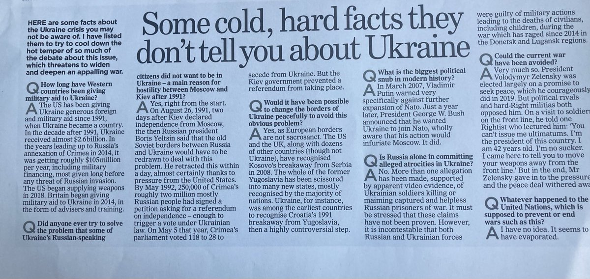 From my Mail on Sunday column today.