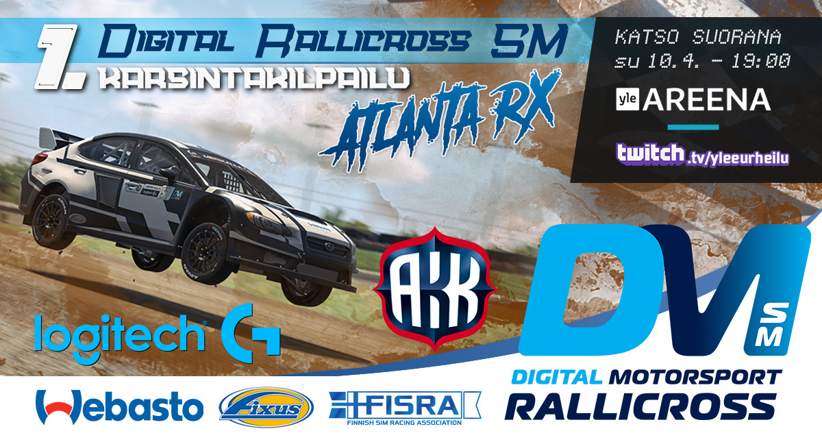 simracingfi's tweet image. Tänään lähtee käyntiin Digital Rallicross SM Atlantassa! Katso suorana 19:00 alkaen areena.yle.fi/1-62171609 tai twitch.tv/yleeurheilu 

Jaa TÄMÄ posti osallistuaksesi @LogitechG  rattipoljinsetin arvontaan!
(Osallistu myös vastaavaan arvontaan FB:ssä!)

#simracing #esportsfi