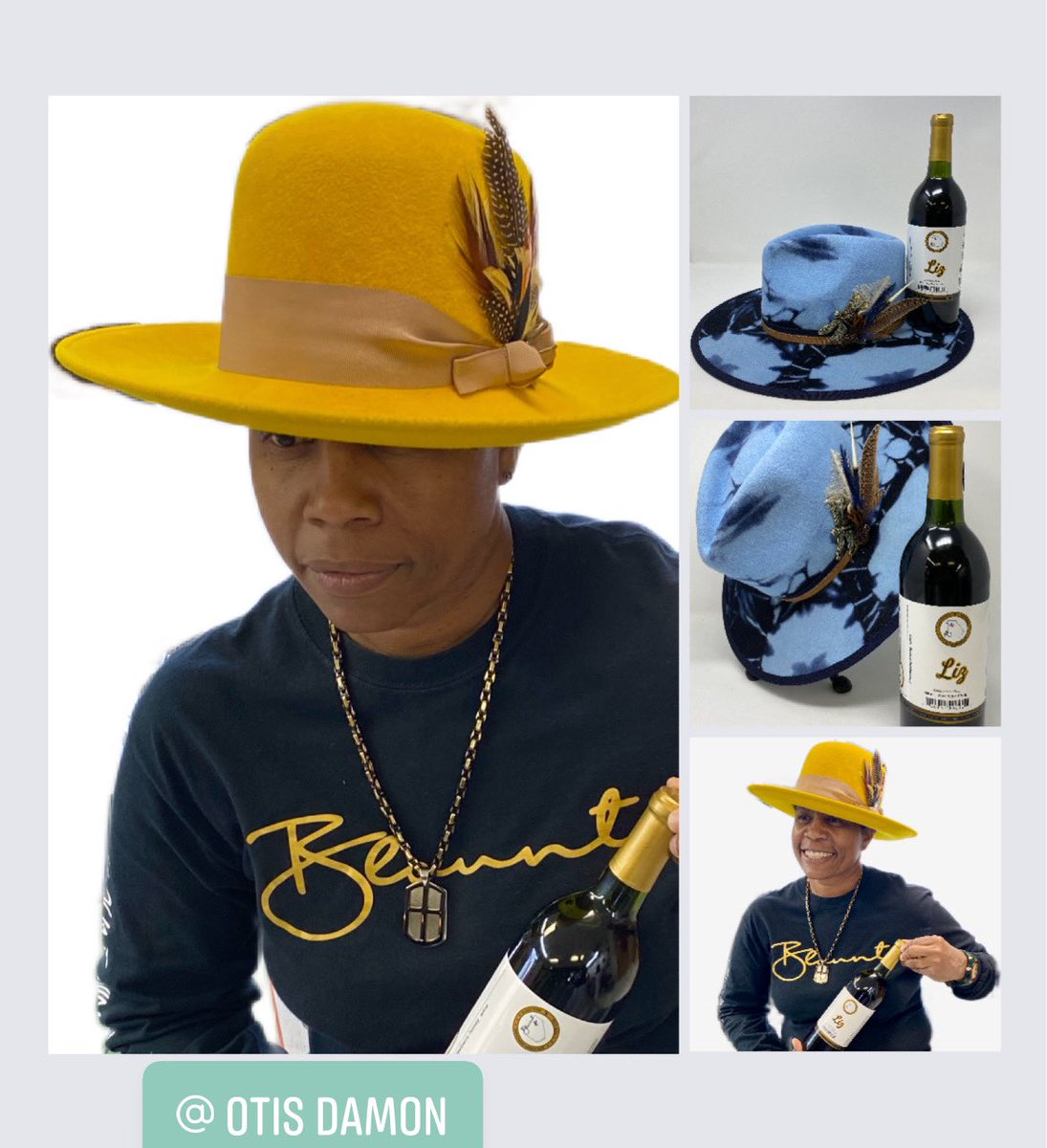 When Otis Damón creates you a customized hat! Otis is a celebrity hat designer and fashion guru! He also loves Blount Wine Therapy! Many celebrities rock these hats! I am honored to even have one in my wardrobe!! @OtisDamón