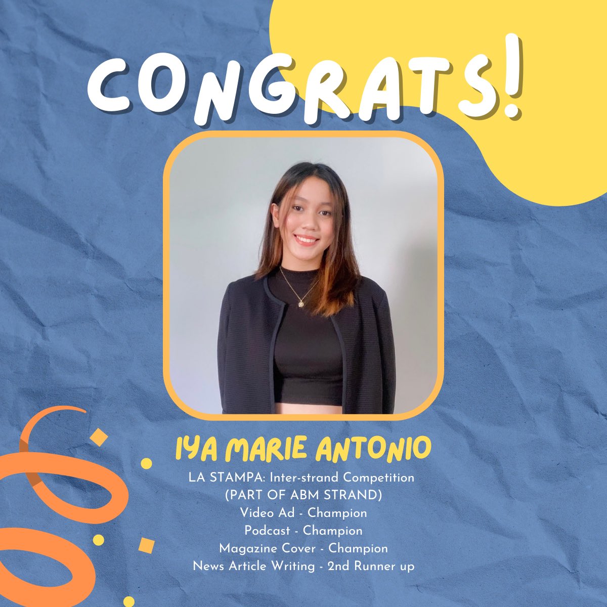 ABM8_22's tweet photo. Congratulations to our malup8 na classmates, Gab Roque &amp; Iya Antonio! Well done! 💚 | @GabRoque25 @imantonioiya https://t.co/vgX7mr8Y1m