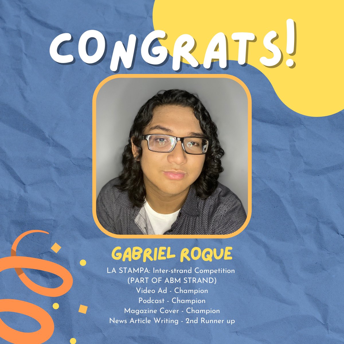 ABM8_22's tweet photo. Congratulations to our malup8 na classmates, Gab Roque &amp; Iya Antonio! Well done! 💚 | @GabRoque25 @imantonioiya https://t.co/vgX7mr8Y1m
