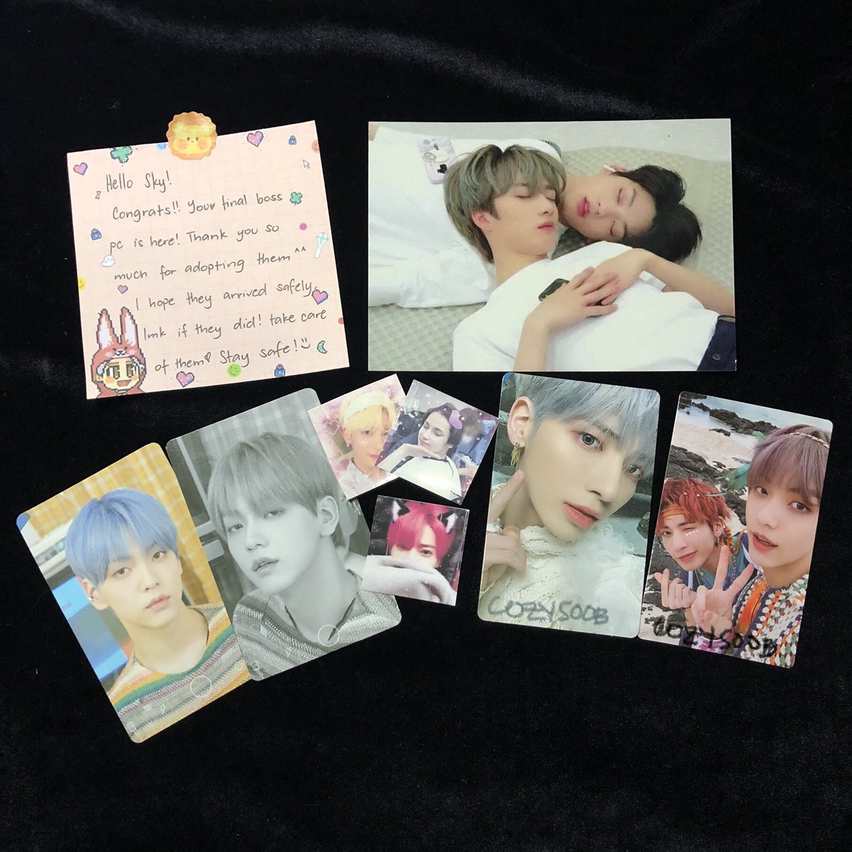 cozysoob's tweet photo. — #sky_mails ✿ ꒰taebin 2nd hour, tyun world꒱

finally a final boss/dream pc haver 😭 i'll definitely take care of these pcs <3 thank you so much @tyunzzncart for the smooth transaction!! taebin + tyun were packed safely and i appreciate the freebies as well. til next time! ♡ https://t.co/SIAwKJ4N62