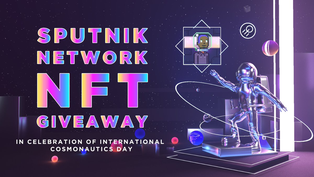 SputnikNetwork's tweet photo. @SputnikNetwork NFT giveaway !
In celebration of International Cosmonautics day 12th April 🚀🛰️

To get eligible 
*Follow @SputnikNetwork &amp; @StargazeZone 🌟
*Like &amp; RT this tweet 😋
*Tag fellow Cosmonaut in comment section 🙌 ⚛️ https://t.co/dFmCiRbGzv