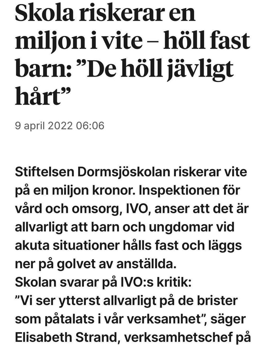 NinaCernold's tweet photo. År 2004 jobbade jag som lärare på Dormsjöskolan. Det är det hvb-hemmet min bok Internatet handlar om.
Det har gått 18 år sedan jag jobbade där.
Hur många ungdomar ska råka i händerna på inkompetens och  maktmissbruk innan myndigheter får upp ögonen?

#ivo #soc #npf #barn https://t.co/Y5iTGNaQlA