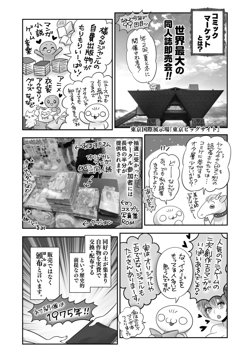 みんな大好き❤️コミックマーケット‼️のレポ漫画1/2
コミケってなあに❓&コスプレしてみよう👸&感染症対策で変わったこと💉などなど～😊 