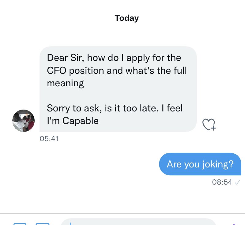 You people please na!

I will stop advertising senior job roles here. 

You don’t know what CFO means but you want to apply.