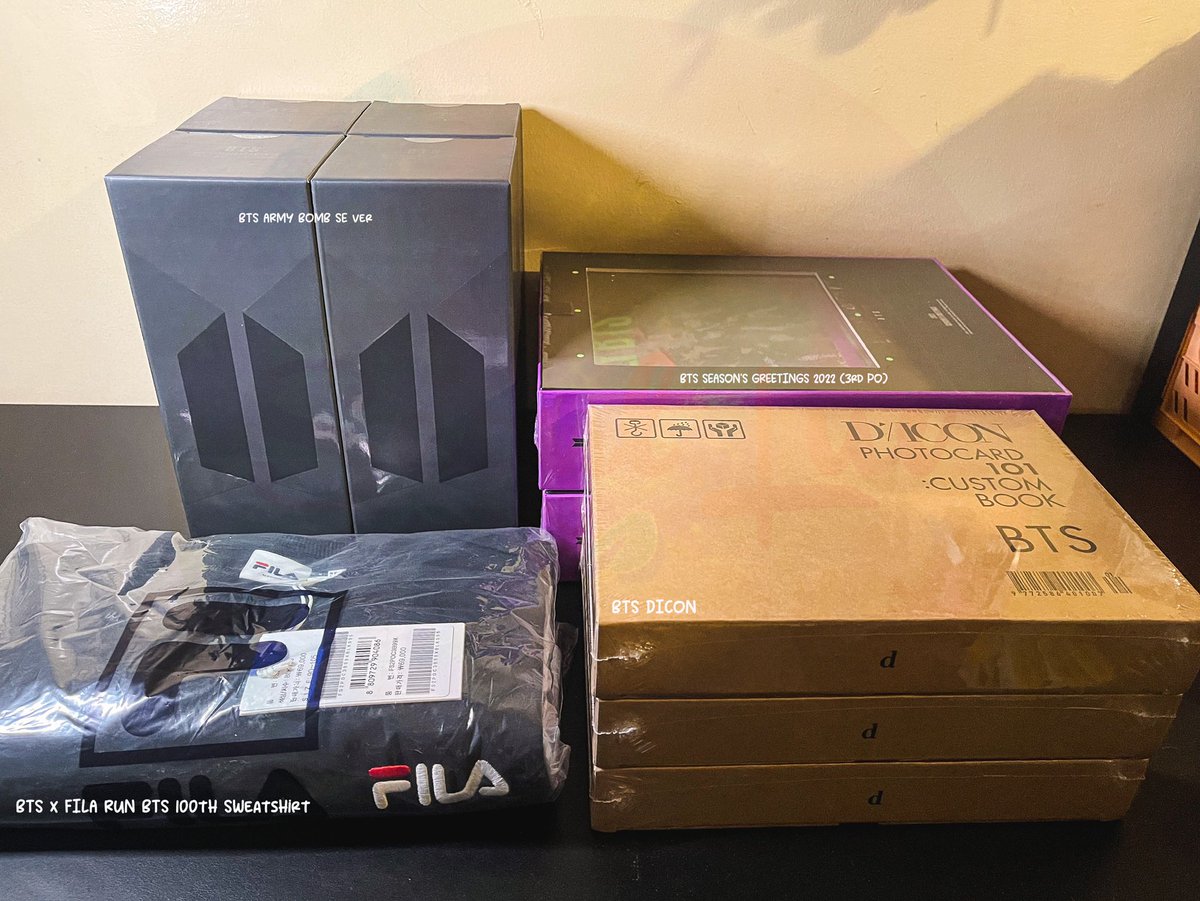 seoulinluv_ph's tweet photo. PH ADDRESS ARRIVALS π BATCH 18
~ ARTIST-MADE COLLECTION BY BTS (1st PO)
~ BTS ARMY BOMB
~ BTS SG 22 (3rd PO)
~ BTS DICON 101 CUSTOM BOOK
~ BTS FILA RUN BTS 100 SWEATSHIRT
~ ENHYPEN DIMENSION : ANSWER
#SiLPHUpdate https://t.co/XbuLxawLny