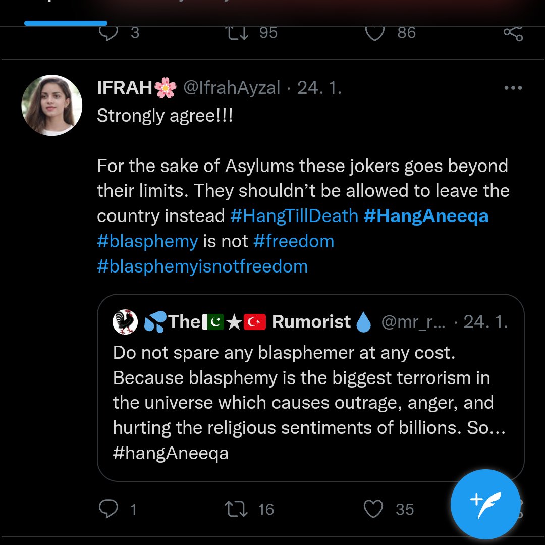 Vojta_Mi's tweet photo. Since what time is call for execution of a woman for a private watsapp message a sign of peace and harmony?

🇵🇰?

#saveAneeqa https://t.co/Biu7q2vKqd