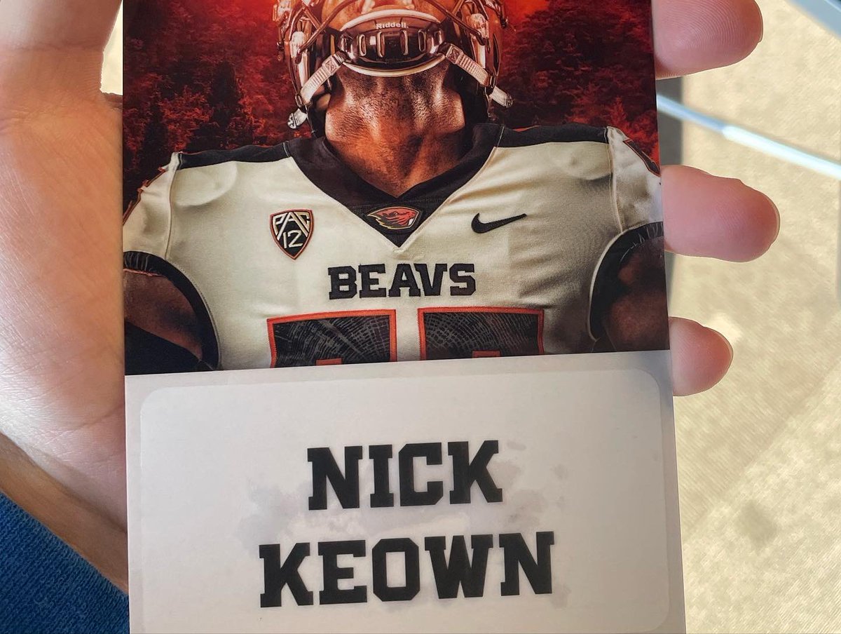 Nickkeown3's tweet photo. Had a great unofficial visit this weekend to @BeaverFootball . Thank you OSU coaching staff!Beyond grateful for this opportunity @ourvikingnation @curtisvikingsfb @BrandonHuffman @RylandSpencer  @MaluStrength @BeavRecruiting https://t.co/Uwo4YeZuP8