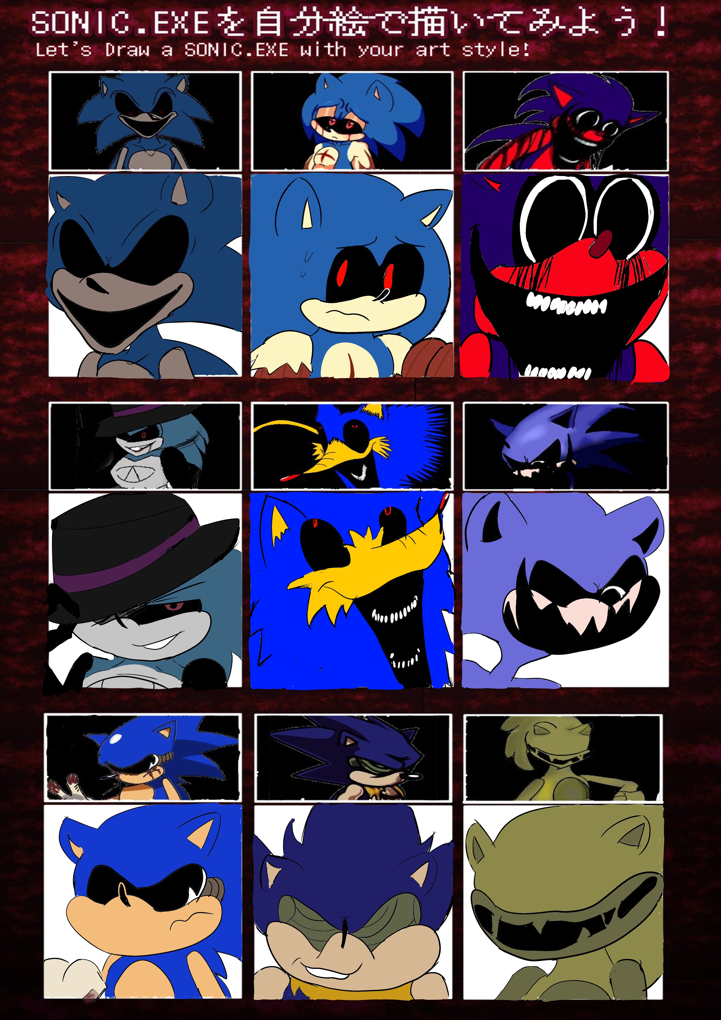 Sonic.EXE All Versions by FishieLemonDude