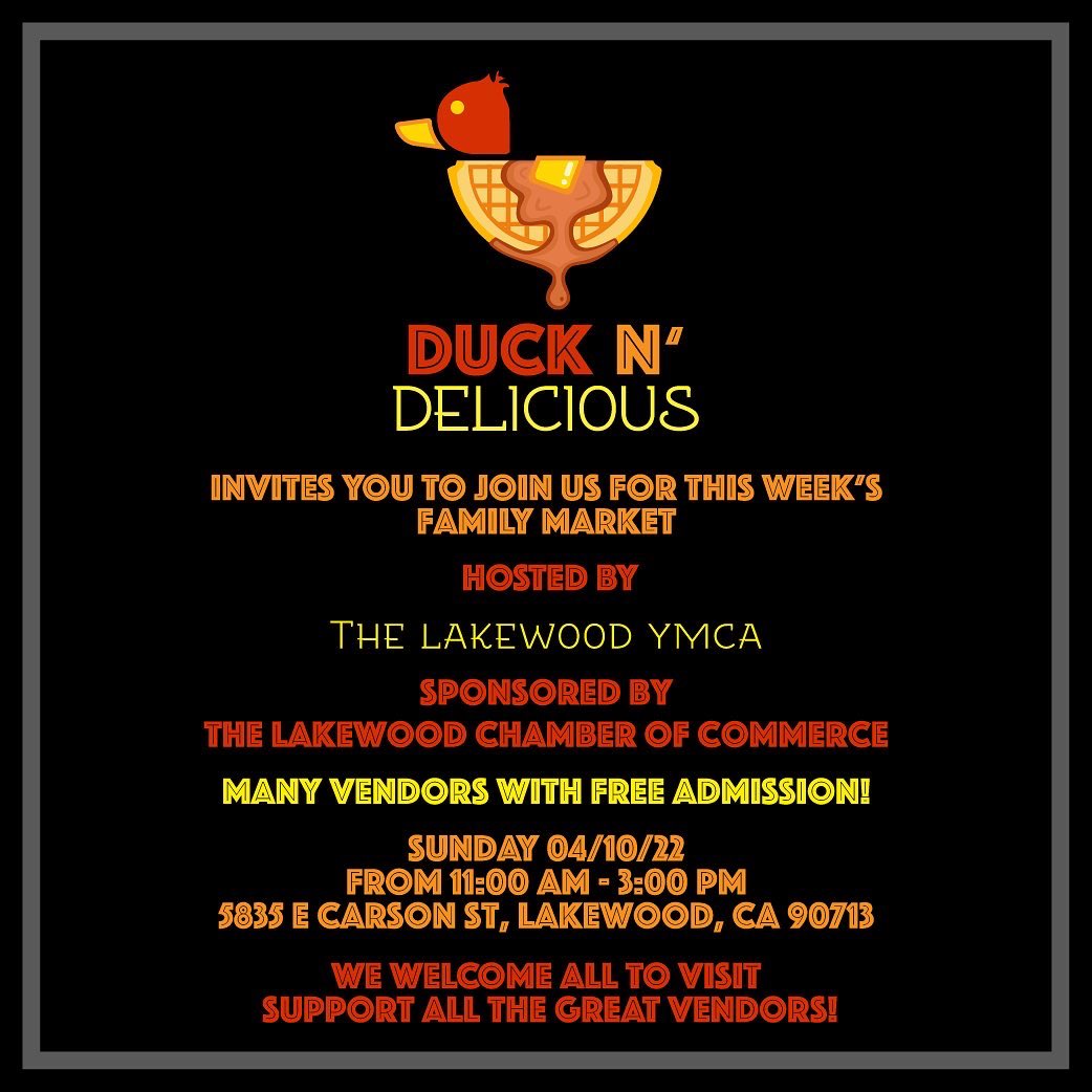 DuckNDelicious's tweet photo. Weโd like to invite everyone to come join us this weekend for another great event hosted by the YMCA. There will be other vendors who will be participating with us! Fantastic crafts, food, and other great products.
#PopUp #PopUpShop #PopUpShopLA https://t.co/hWw74UDv42
