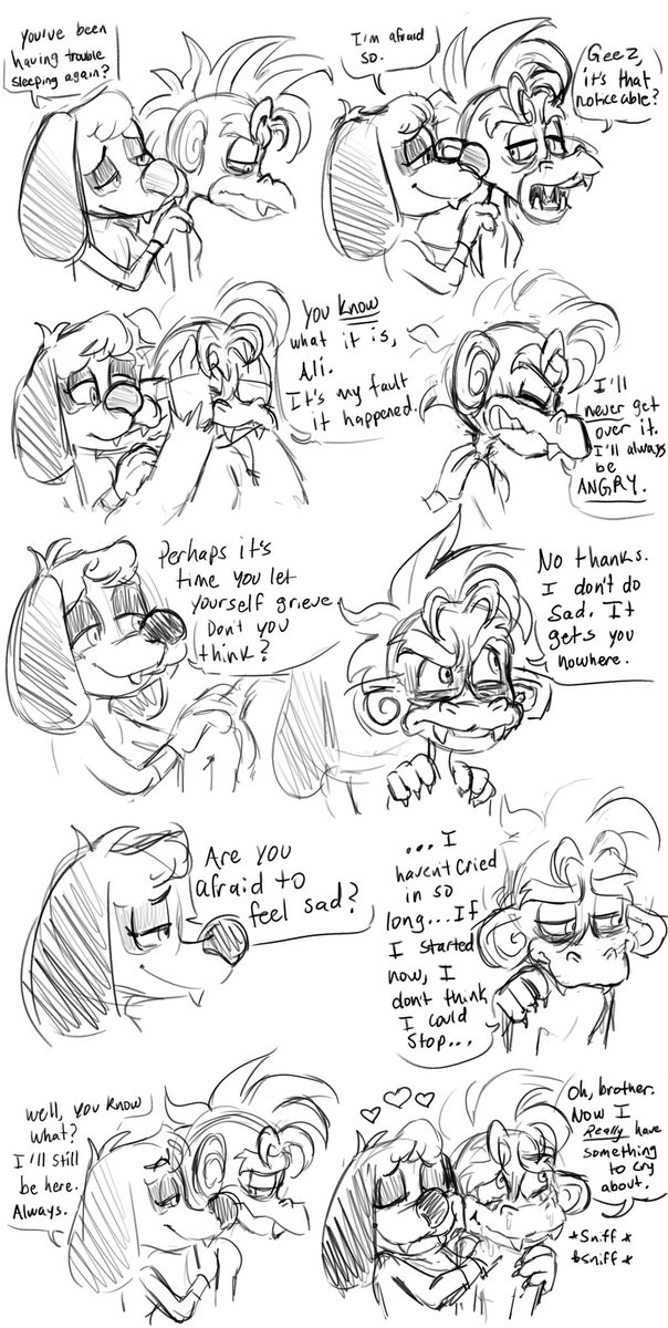 rustymonkeeart's tweet photo. some messy sappy comic. the monkey got trauma
#SpyroTheDragon #agent9 #ali #ali9 https://t.co/be3gm8as7c