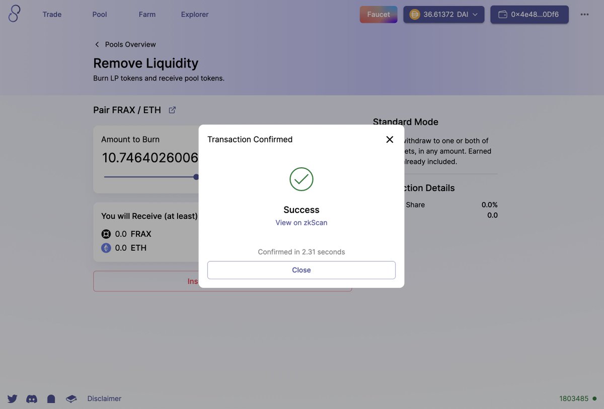 0xScottchl's tweet photo. smooth, fast, and easy to use. You can use dai or usdc as gas! dont miss out the campaign and join at https://t.co/kBoqjPADcB 
#L222 #zkSync #Layer2 #ZKRollup #testnet #Ethereum https://t.co/1qzYEpZMB6