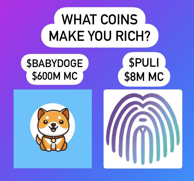 MISS SHIB, BABYDOGE? 

Lets see $PULI Under 10M MC✅ 
No late to invest🚀🚀🚀

 #puli #pulitoken #SHIB #BabyDoge 
@Puli_Token