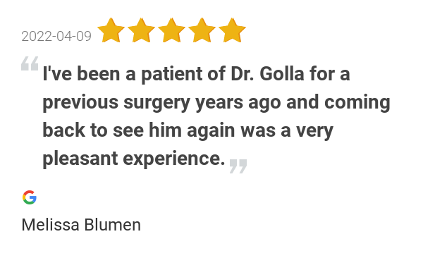 golla_center's tweet photo. New 5.0-star Review: "I've been a patient of Dr. Golla for a previous surgery years ago and coming back to see... https://t.co/Sx7EaxPw8J