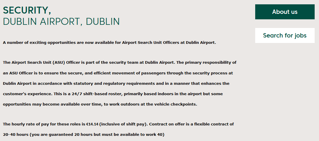 culladgh's tweet photo. I would like to show Twitter something, jobs at security. 14e an hour including shift pay, no guarantee of 40 hours working week but you must be available to work 40 hours. A willingness to start work at 4am. Very limited public transport. This is why the queues. #DublinAirport https://t.co/87Mkz2Jt7F