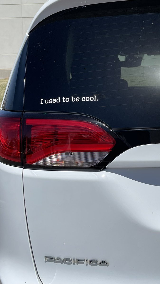 stevejkfor's tweet image. Spotted on a minivan while we were waiting in line at a dog vaccination clinic. #iusedtobecool