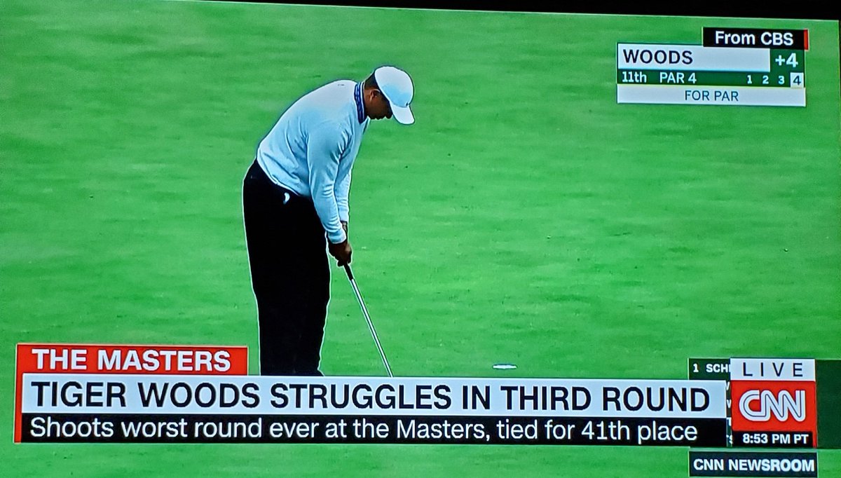 So great to see Tiger Woods playing in the Masters...sorry to see he is tied for "41th" place <a href="/CNN/">CNN</a>