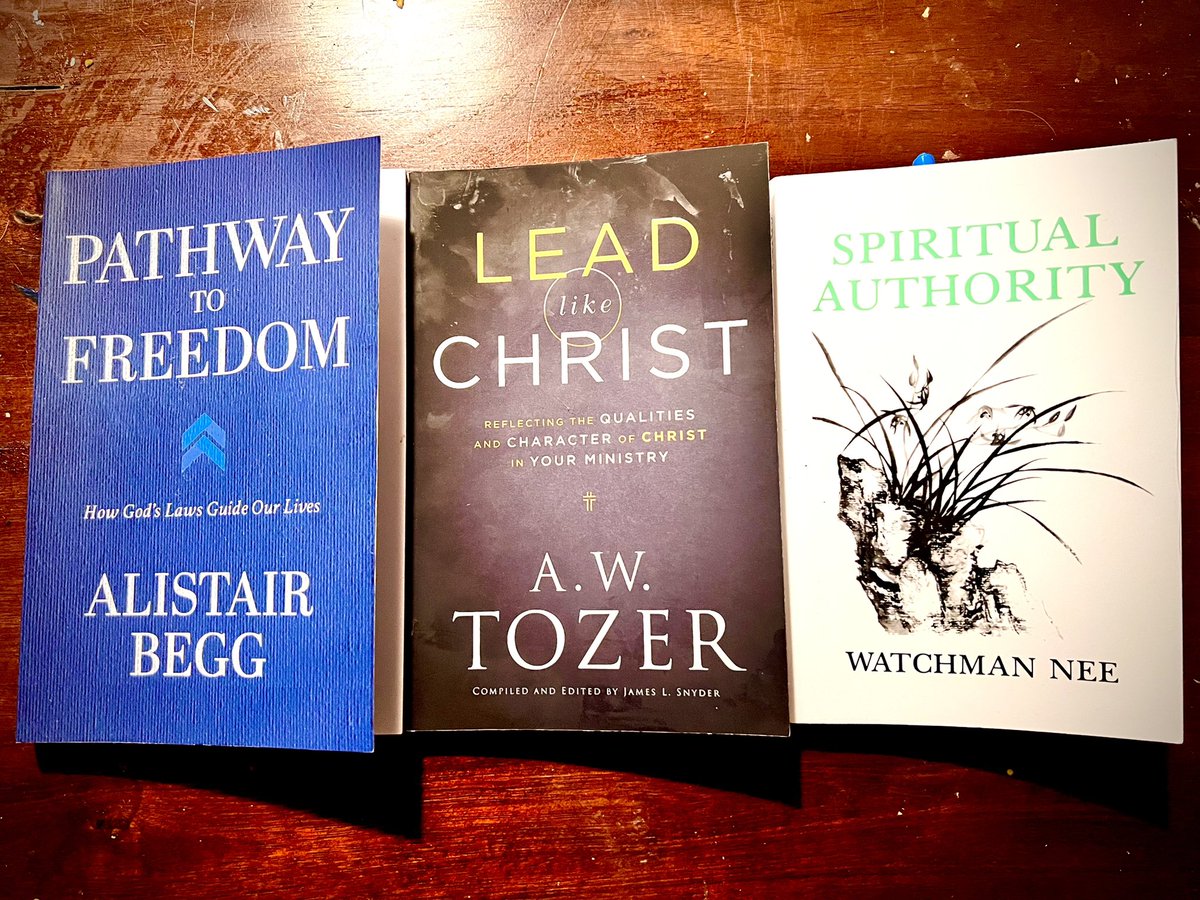 JTShehan1's tweet photo. Anyone looking for a great three part study on #BiblicalLeadership need to read these books in order from left to right. #Truth of God’s Sovereignty and Authority which He delegates to those meek enough to be His leaders. #Bible #AlwaysFaithful #hscoach #txhsfb @TappsFootball https://t.co/qJRhToyAN0