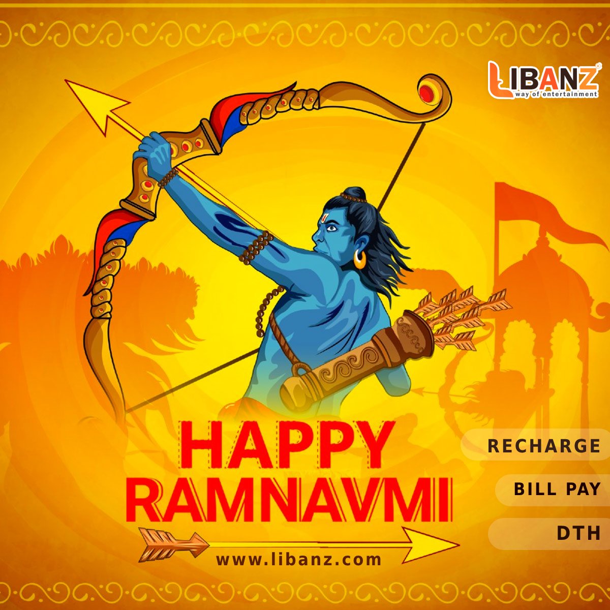 libanzb2b's tweet photo. Libanz Best Wishes Happy Ram Navami! May the blessings of Lord Ram be showered upon you and your family. #libanz #bestwishes #happyramnavmi #rechargeportal #dthservices #ordernow https://t.co/uxbnu1XIo3