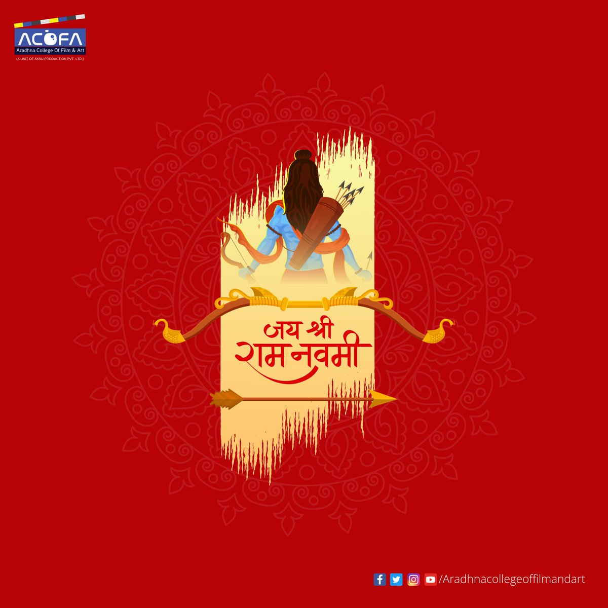 acofa_bhagalpur's tweet photo. Aradhna college of film and art wishes everyone a Happy Ram Navmi .
#ACOFA #aradhnacollegeoffilmandart #bhagalpur #aksuproduction #aksuphotography #akashgoel #worldphotographyday #photographers #filmmakers #canon #nikon #sony #bihar #bhagalpur #ramnavmi #bihari #ramnavami2022 https://t.co/2LCDpGXu9B