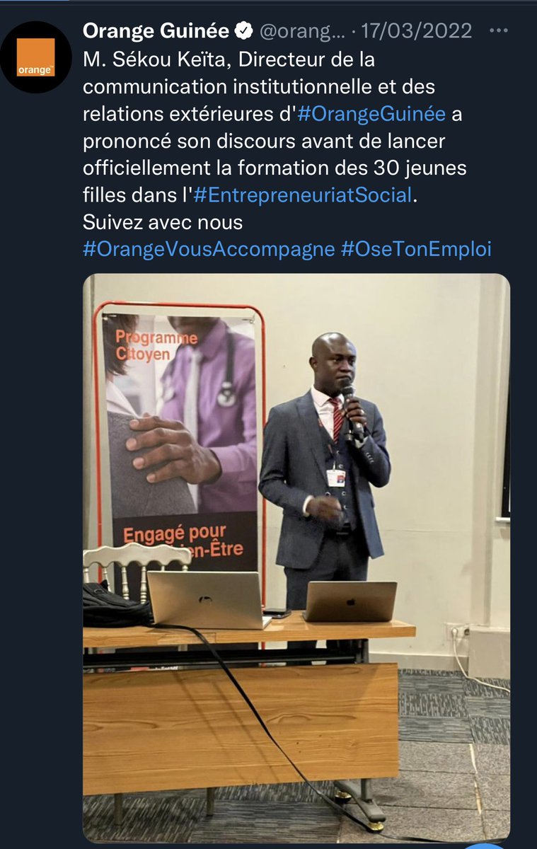 #Orange_Guinée accompagne et forme dans l’entrepreneuriat social les jeunes filles