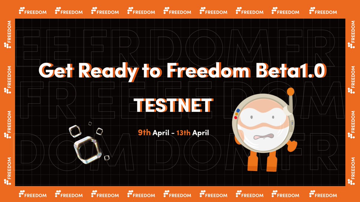 Freedom Guardian, the Beta1.0 Testnet is around the corner, come &amp; join our warm-up campaign 💯 

100 users would be able to win #GenesisNFT as community credential and unlock special benefit

⏰ 9th to 13th, April
🎊 100 slots available
▶  forms.gle/tjCVCtGefWoUhT…